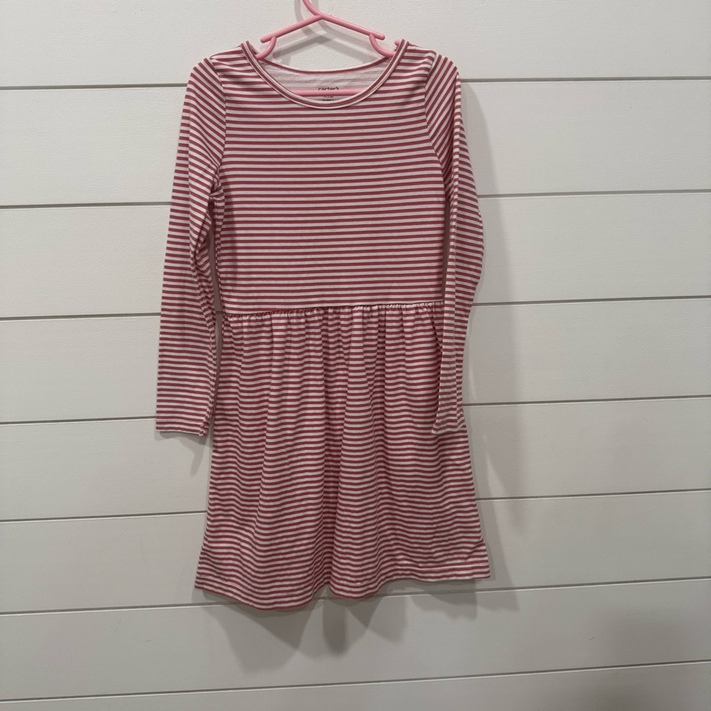 Carter's Pink and White Striped Dress